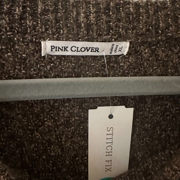 Pink Clover Stitch Fix Brown Crew Neck Polyester Soft Tunic Sweater Size XL NWT - Picture 4 of 6